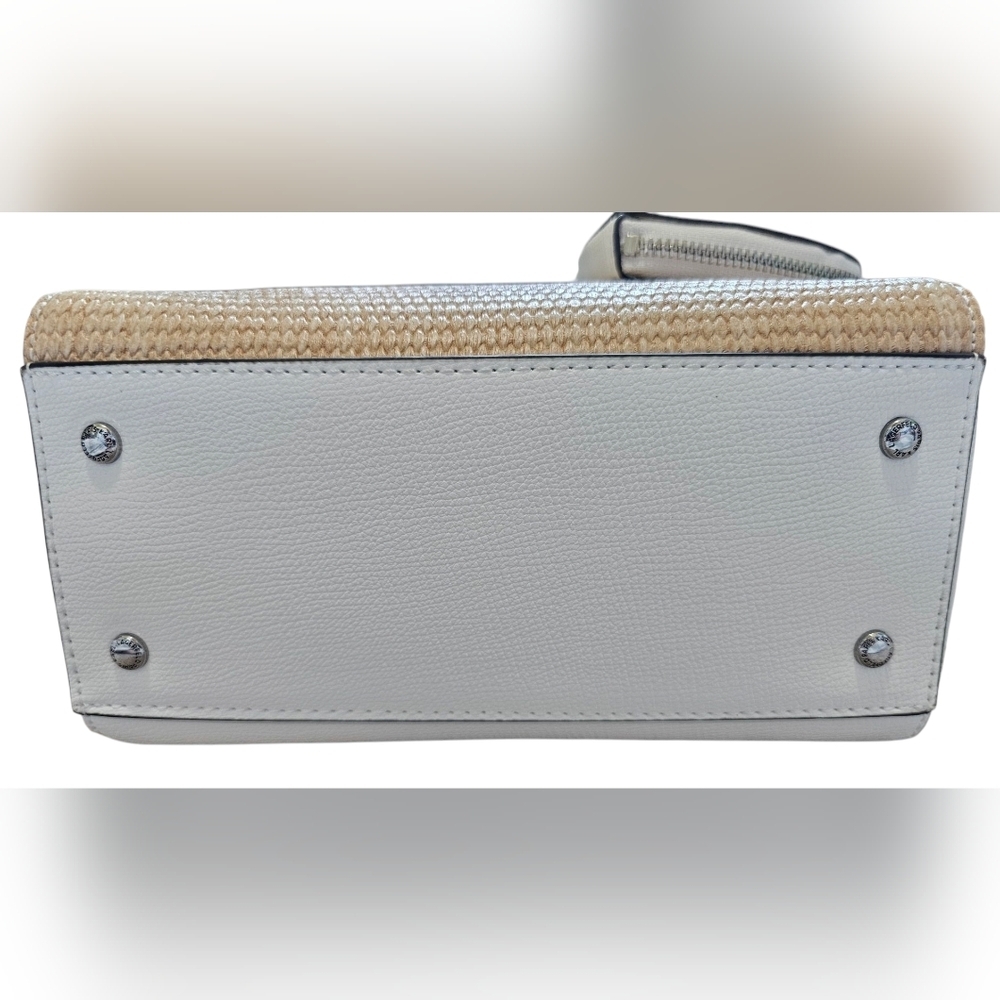 Karl Lagerfeld White Leather And Tan Tweed, Women's Shoulder/Cross Body, New! - Picture 4 of 9